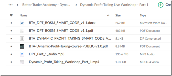 Better Trader Academy - Dynamic Profit Taking 1
