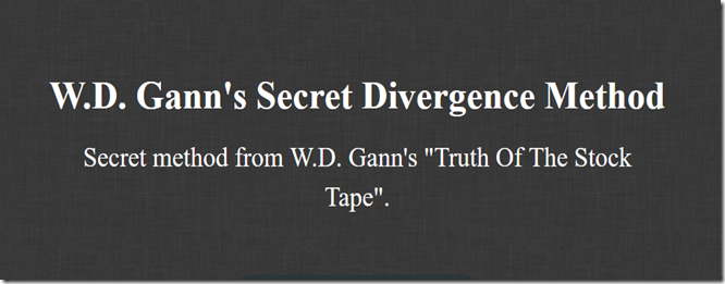 W.D. Gann's Secret Divergence Method
