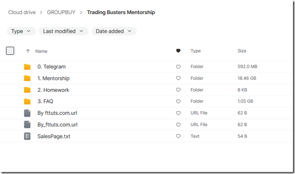 Trading Busters Mentorship 1