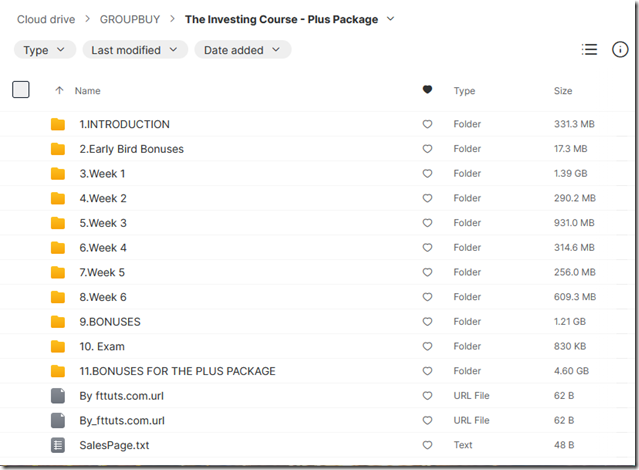 The Investing Course - Plus Package 1