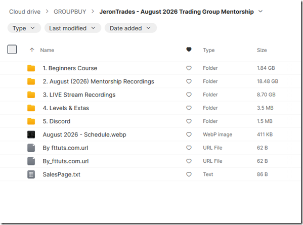 JeronTrades - August 2026 Trading Group Mentorship 1